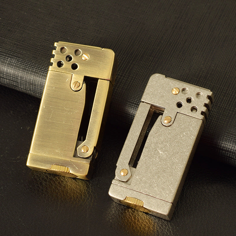 Vintage Style Slide-press mechanical kerosene lighter