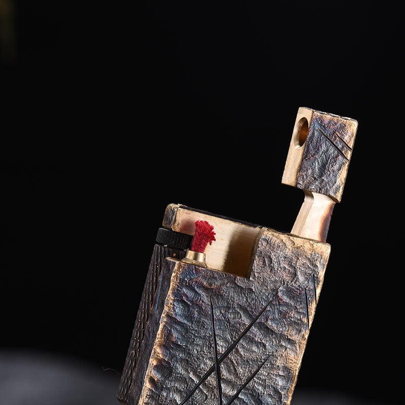 Original Copper Handmade Saiyan Flint Lighter, Cool and Stylish High-End Gift, Kerosene Lighter, Popular on Live Streaming