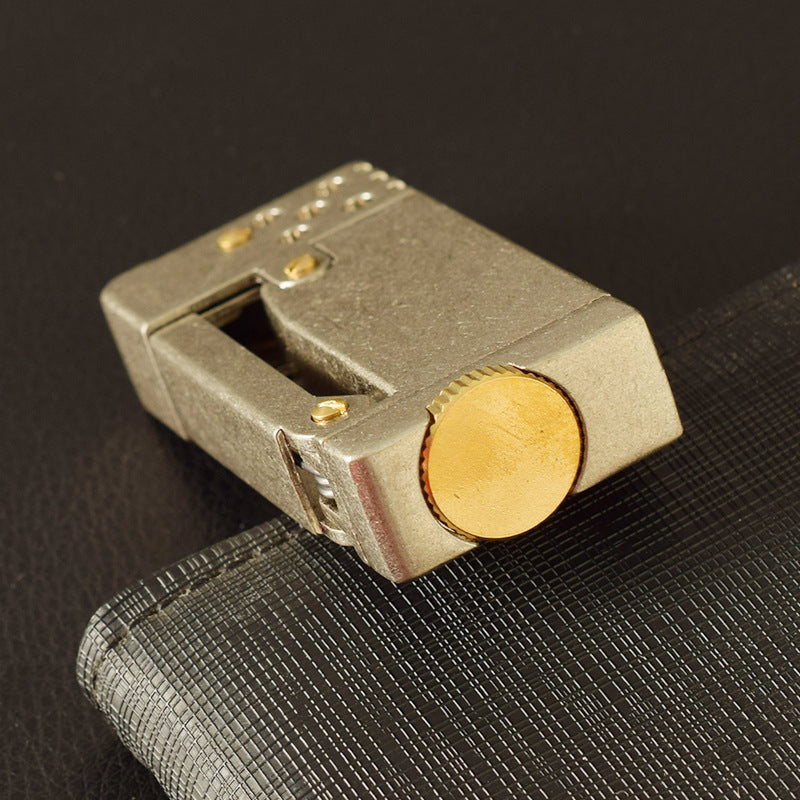 Vintage Style Slide-press mechanical kerosene lighter