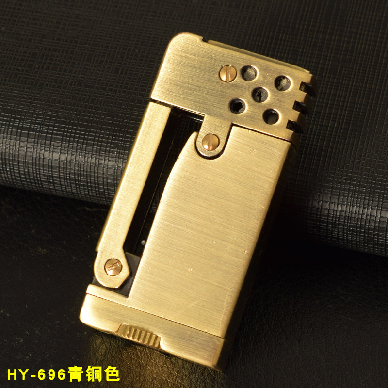 Vintage Style Slide-press mechanical kerosene lighter