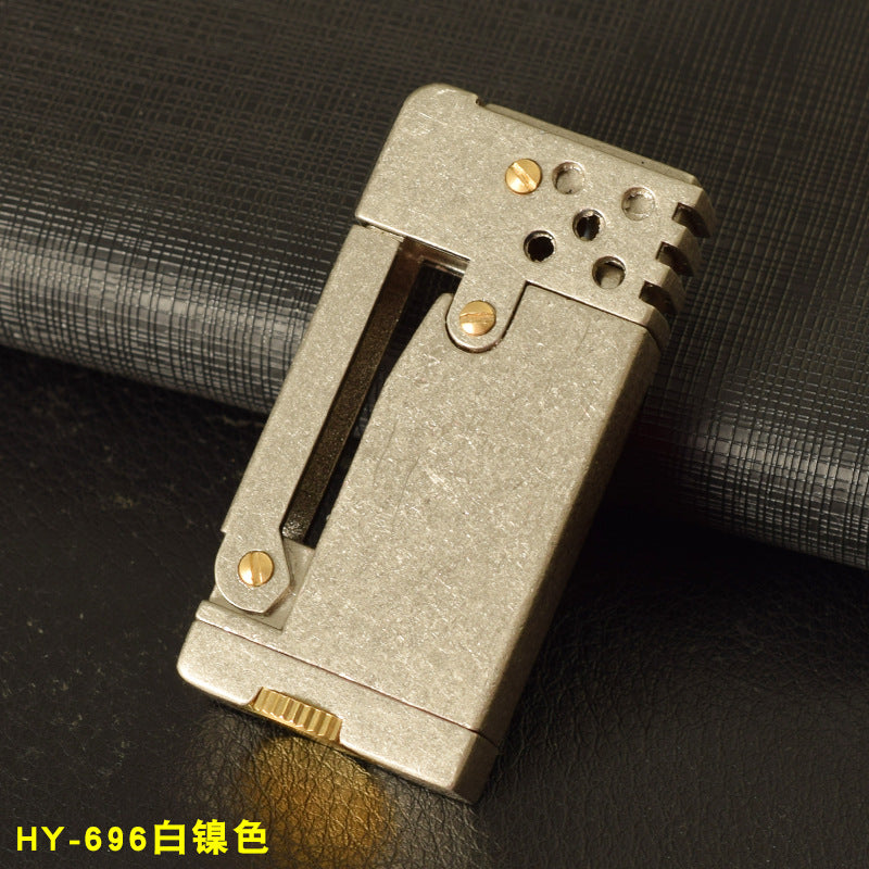 Vintage Style Slide-press mechanical kerosene lighter