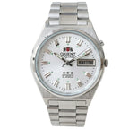 Orient Men 36mm Automatic Mechanical Watch 21 Jewels Day‑Date Luminous Stainless Steel Bracelet Business Wrist Watch