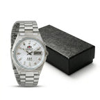 Orient Men 36mm Automatic Mechanical Watch 21 Jewels Day‑Date Luminous Stainless Steel Bracelet Business Wrist Watch