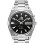 Orient Men 36mm Automatic Mechanical Watch 21 Jewels Day‑Date Luminous Stainless Steel Bracelet Business Wrist Watch