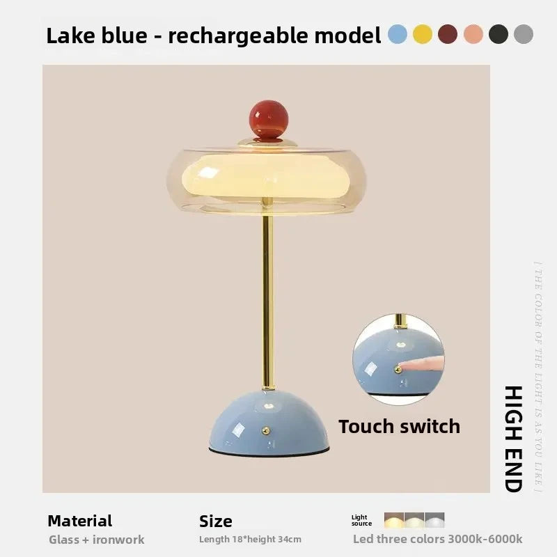 Retro Transparent Glass Table Lamp
