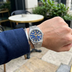 Orient Men 36mm Automatic Mechanical Watch 21 Jewels Day‑Date Luminous Stainless Steel Bracelet Business Wrist Watch