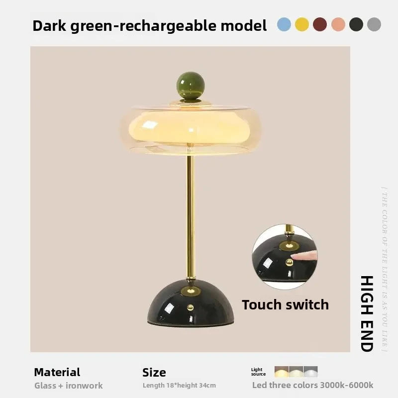 Retro Transparent Glass Table Lamp